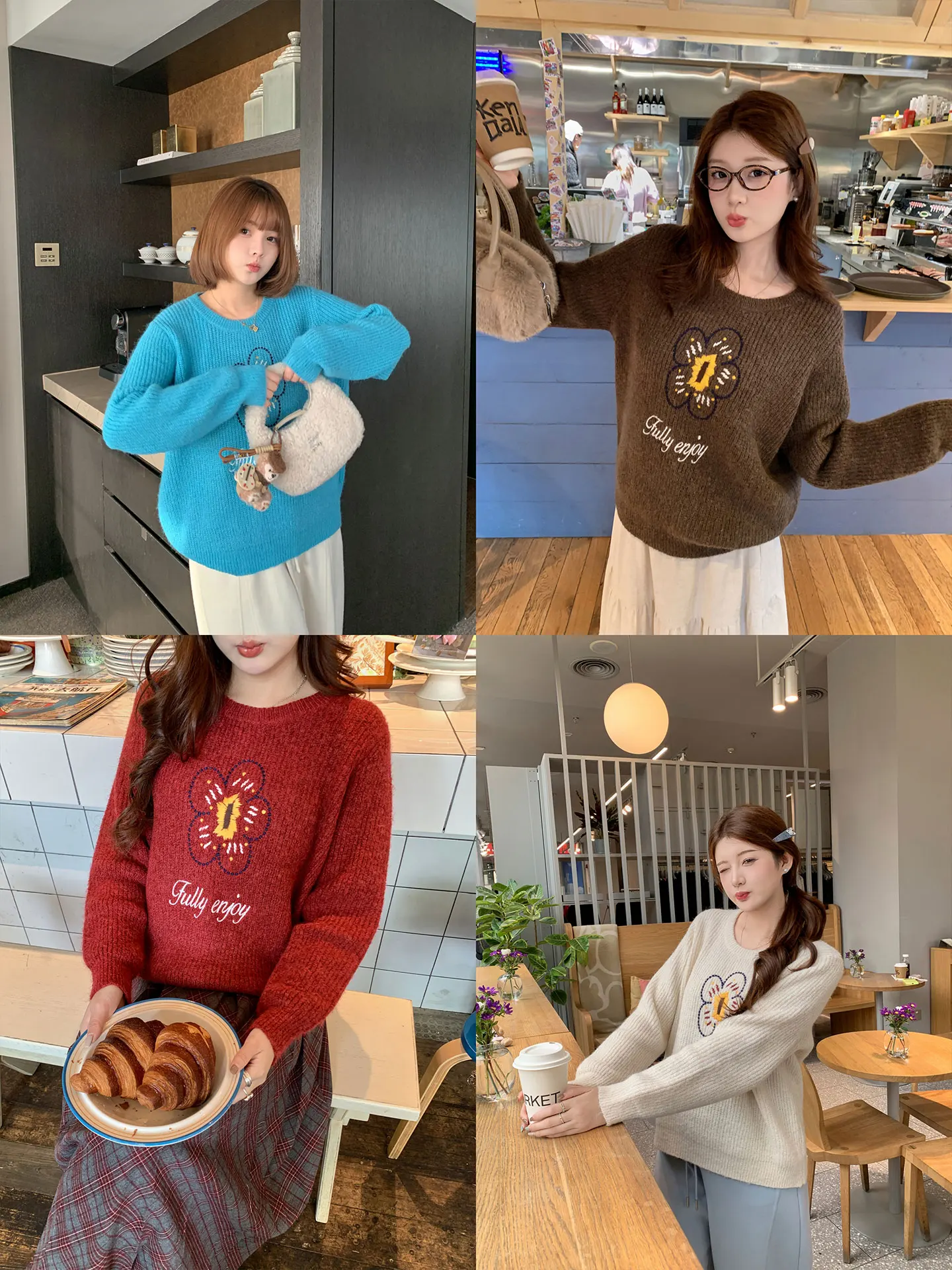 

Женский шерстяной свитер Masci большого размера с вышивкой, круглым вырезом, свободный повседневный топ для полных женщин, зимний вариант