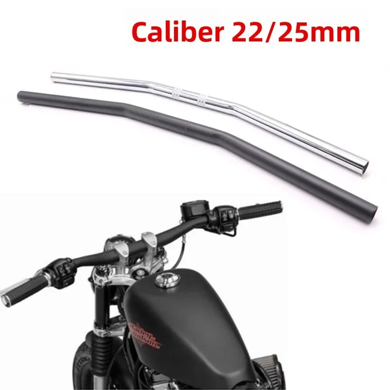 1 Pcs Universal 22mm 25mm Motorcycle Steering Wheel Handlebar Motocross Retro Handle Drag Straight Bar for Scooter  Racer