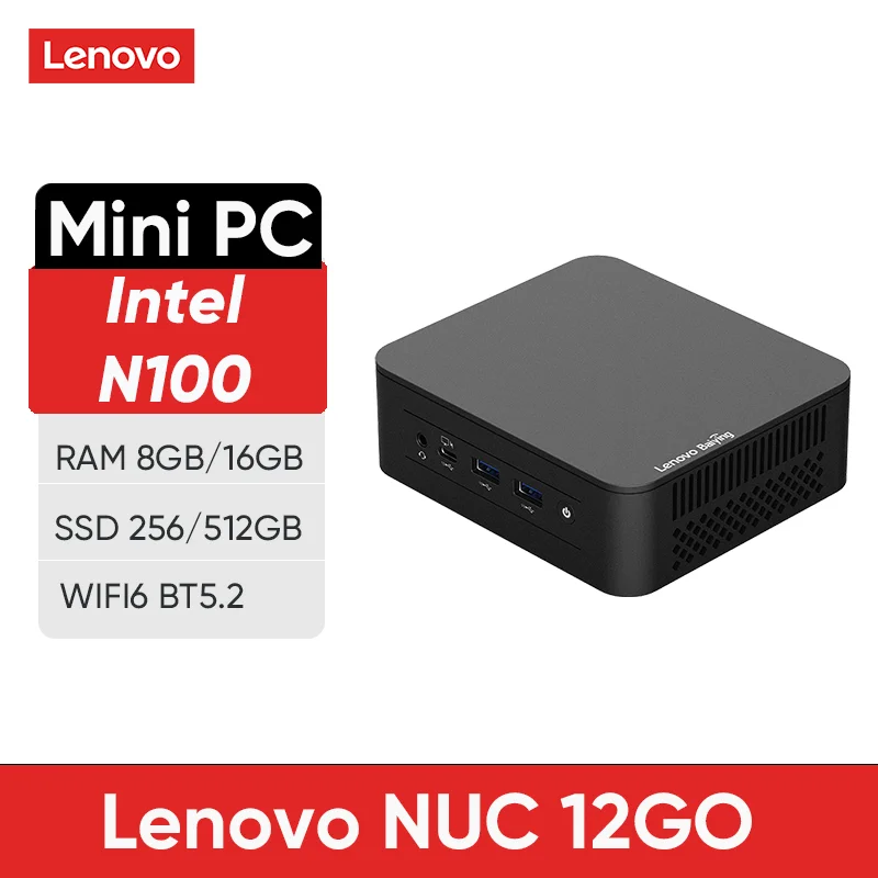 

Lenovo NUC 12GO Мини-ПК Intel Alder Lake N100 12 ГБ ОЗУ 512 ГБ ПЗУ WiFi 6 BT5.2 Windows 11 Настольный мини-компьютер
