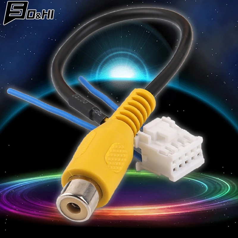 Reversing Rear View Cable 4 Pin Male Connector For Android 1 2 Din Car Radio Audio RCA Input Plug Cable Reverse Camera Adapter