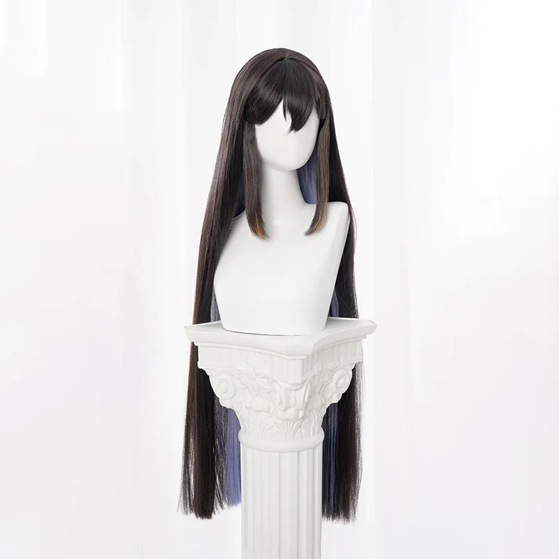 لعبة هونكاي ستار السكك الحديدية الداليا شعر مستعار تأثيري كونستانس طويل أسود أرجواني تسليط الضوء على شعر مستعار تأثيري لحفلة كوميكون الكبار النساء الرجال