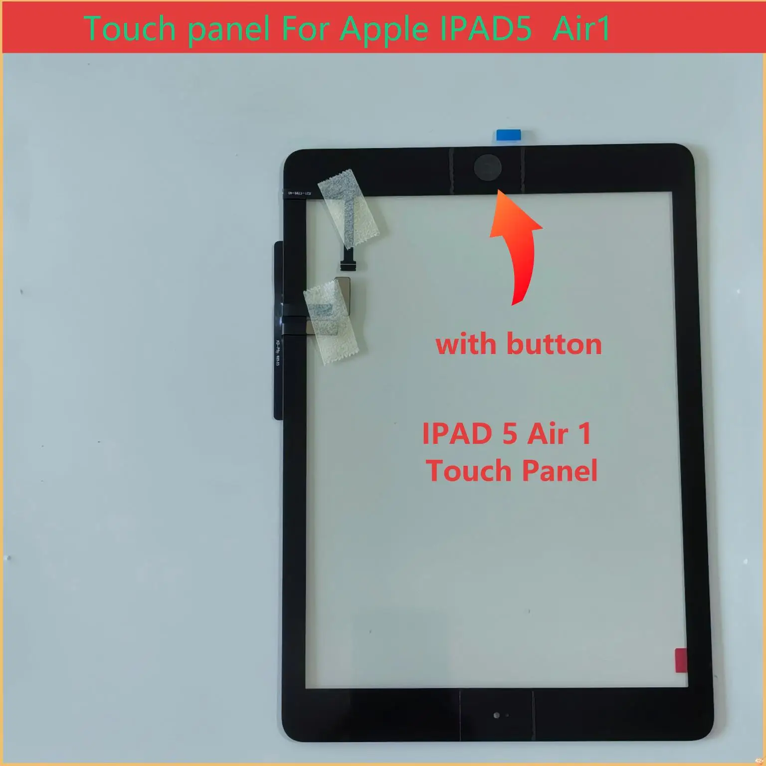 NEW Touch Panel Digitizer with button For iPad 5 AIR 1 Touch Screen Outer Glass Sensor Replacement