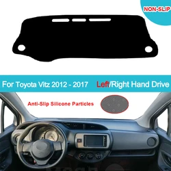 Car Dashboard Cover DashMat For Toyota Vitz 2012 - 2017 Flannel Suede Polyester Carpet Cape Protector Sun Shade