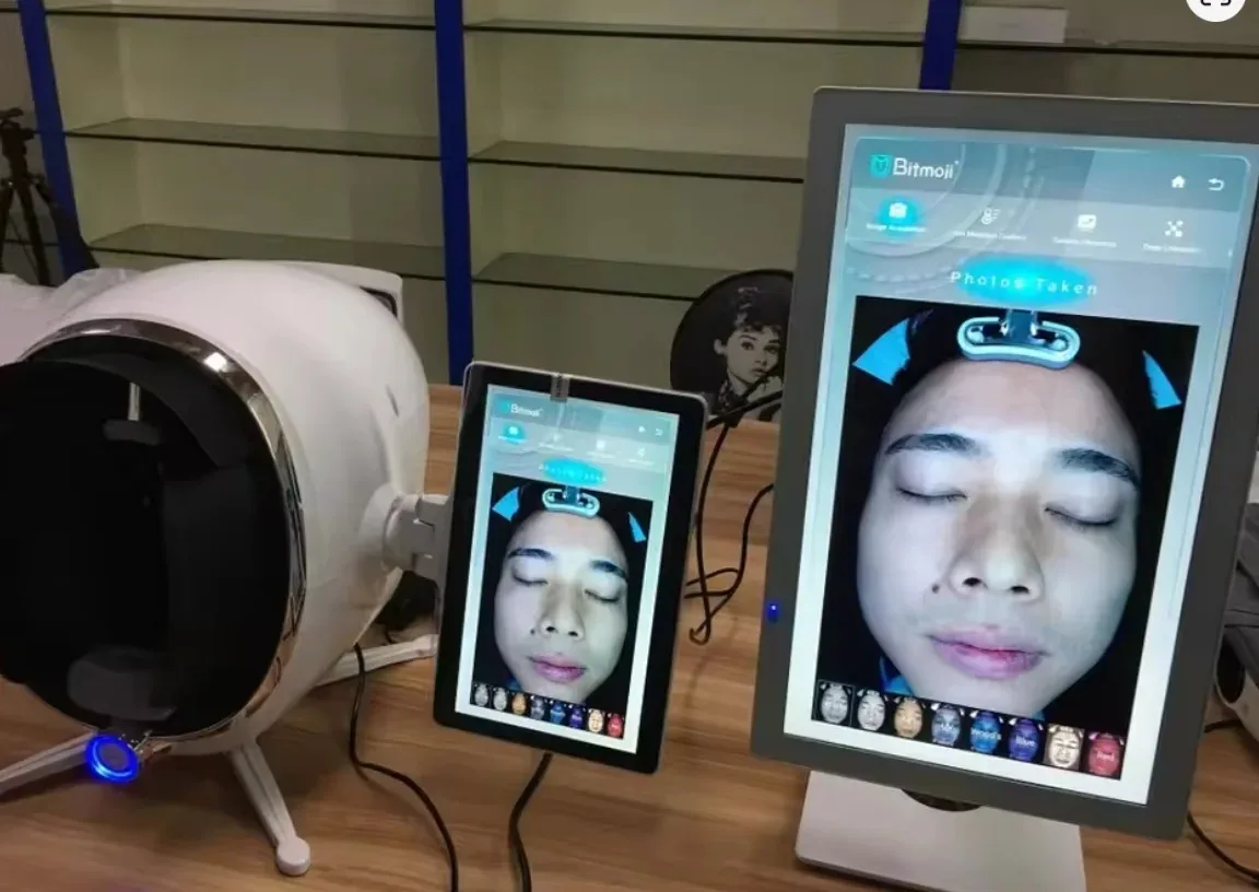 3D Skin Scanner Care Facial Analyzer Monitor Machine Magic Mirror Portable Testing English Detector Face Camera Test Analysis