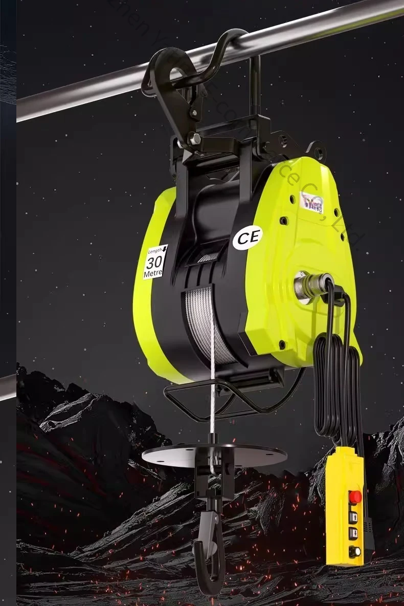 

500kg 30m Electric Hoist Adjustable Speed Crane Hoisting Equipment Lifting Portable Remote Control Hoist Lifting Crane