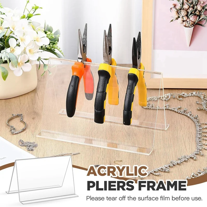 2 Pcs Acrylic Pliers Rack 8 X 5 X 4 Inch Pliers Organizer Rack Holder Jewelry Tool Holder For Storage Tongs Jewelry