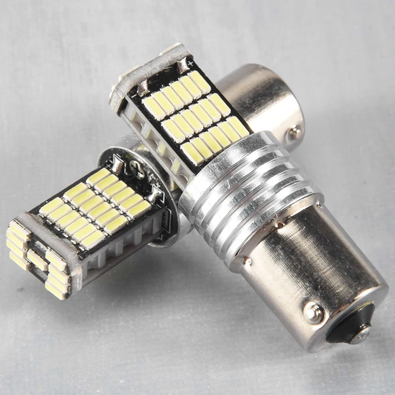 2X 1156LED Canbus 15 SMD BA15S P21W عالي الطاقة أبيض 6000K ضوء خلفي لفرامل السيارة