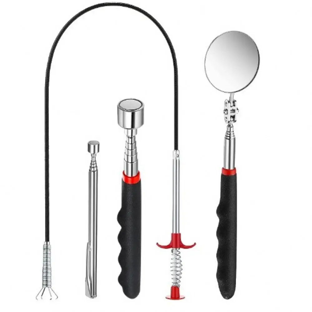 Extendable Magnetic Retrieval Magnet Stick LED Flashlight Equipped Telescopic Hand Tool For Hardware Maintenance