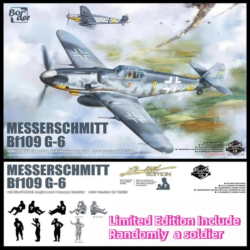 

BORDER BF-001 1/35 SCALE MESSERSCHMITT BF109G-6 With Figure Limited Edition Model Kit