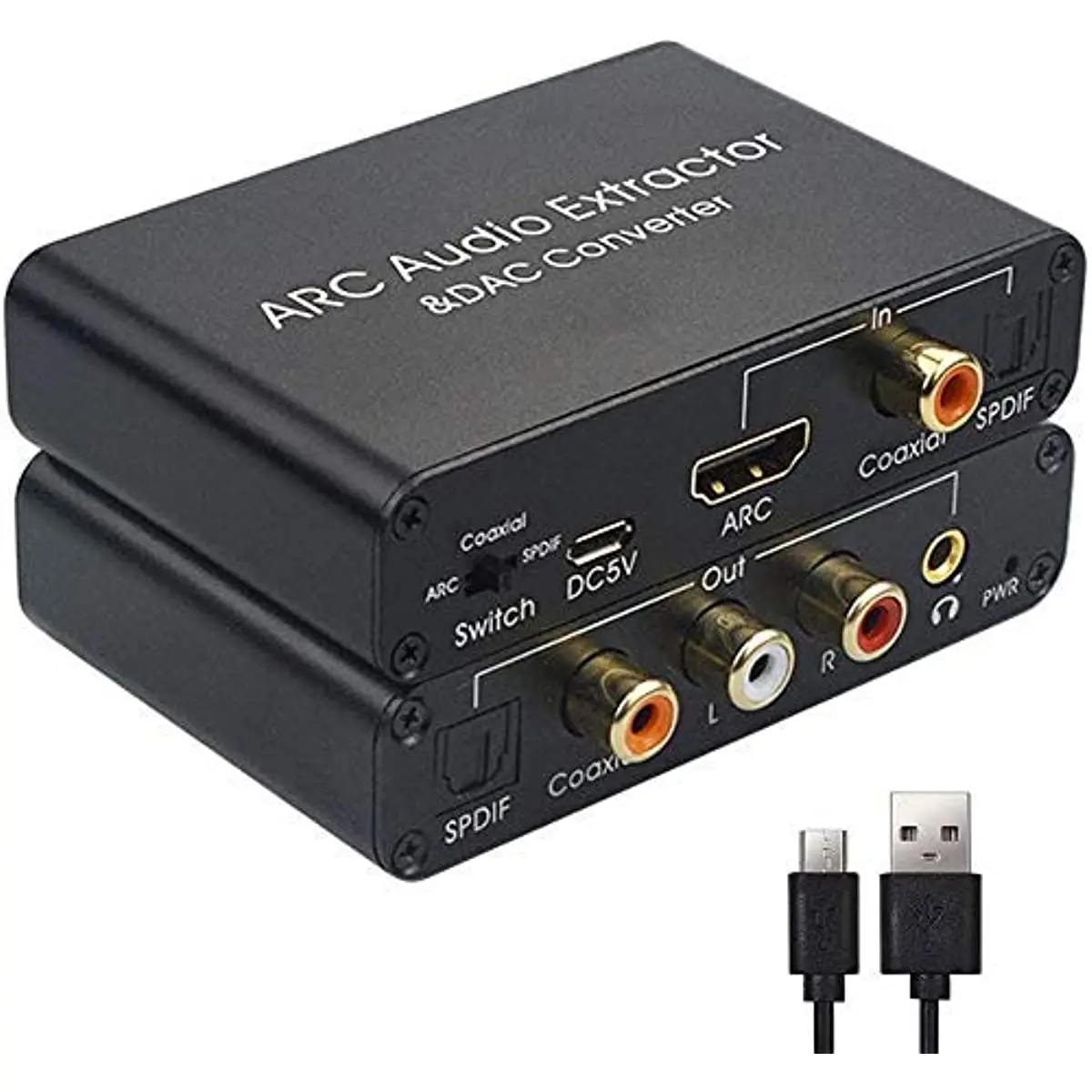 Nku 192KHz DAC konwerter TV ekstraktor Audio Toslink (optyczne) koncentryczne wejście łukowe do koncentrycznego optycznego wyjścia Stereo L/R 3.5mm