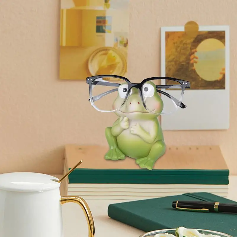 

Animal Glasses Holder Frog Eyeglass Holder Stand Decorative Eyewear Storage Desktop Organizer Home Ornament Display For Living