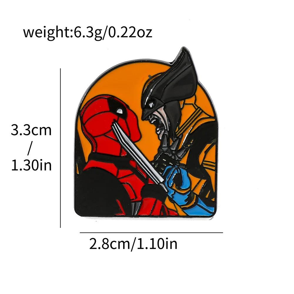 Metal Badge European and American Film Characters Deadpool and Wolverine Alloy Drip Oil Brooch Superhero Pin Accessories