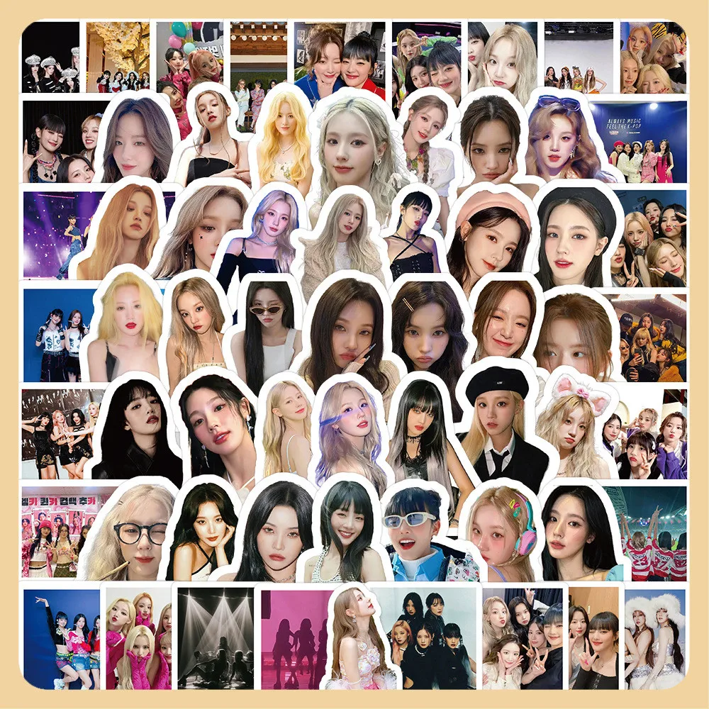 100PCS KPOP Girls Group GIDLE Graffiti Stickers for Bicycle Hand Account Pencil Case Decals