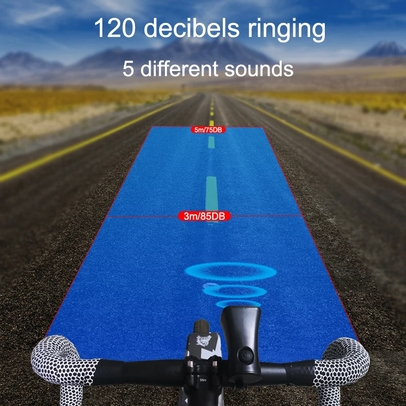 Bike Electronic Loud Horn 120 Db Warning Safety Electric Bell Police Siren Bicycle Handlebar Alarm Ring Bell Cycling Scooter