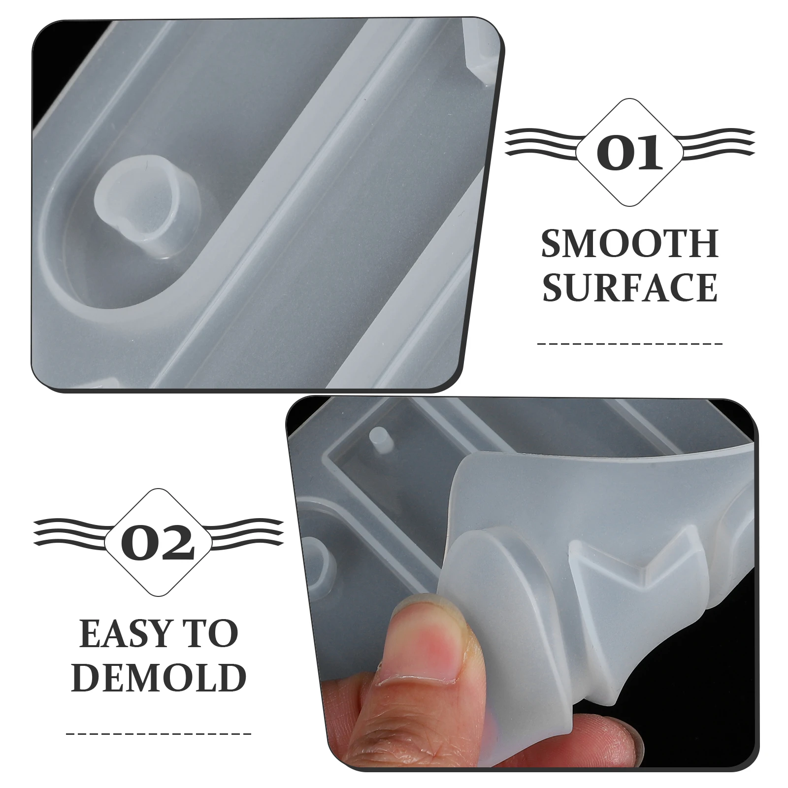 Molde de marcapáginas de silicona para manualidades, herramienta artesanal de resina epoxi, herramienta de marcado de libros Flexible para estudiantes, suministros escolares reutilizables