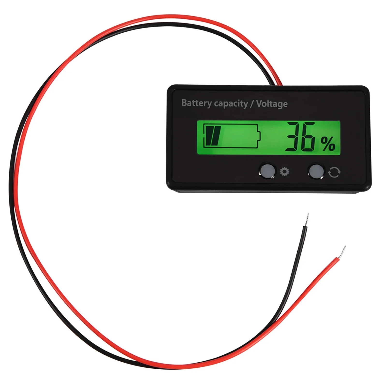 LCD Display Backlit Universal Battery Capacity Voltmeter Tester Voltmeter Monitor with Connection Cable