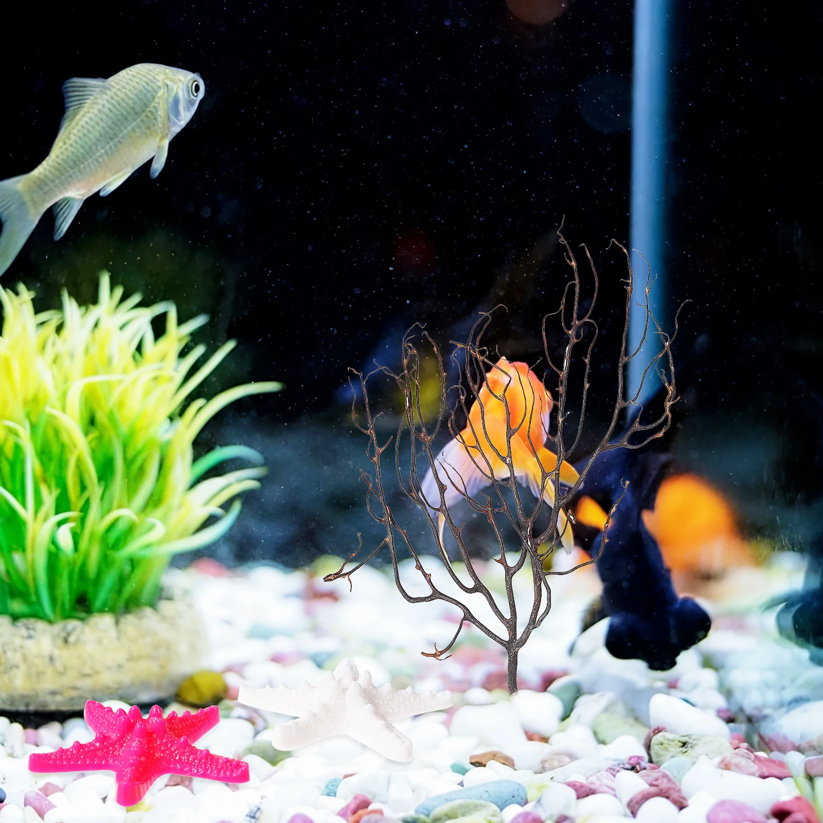 

6pcs Sea Star Coral Aquarium Decoration Diy Fish Tank Landscape Decor For Decorative Aquarium Ornament Aquarium Pool Glass