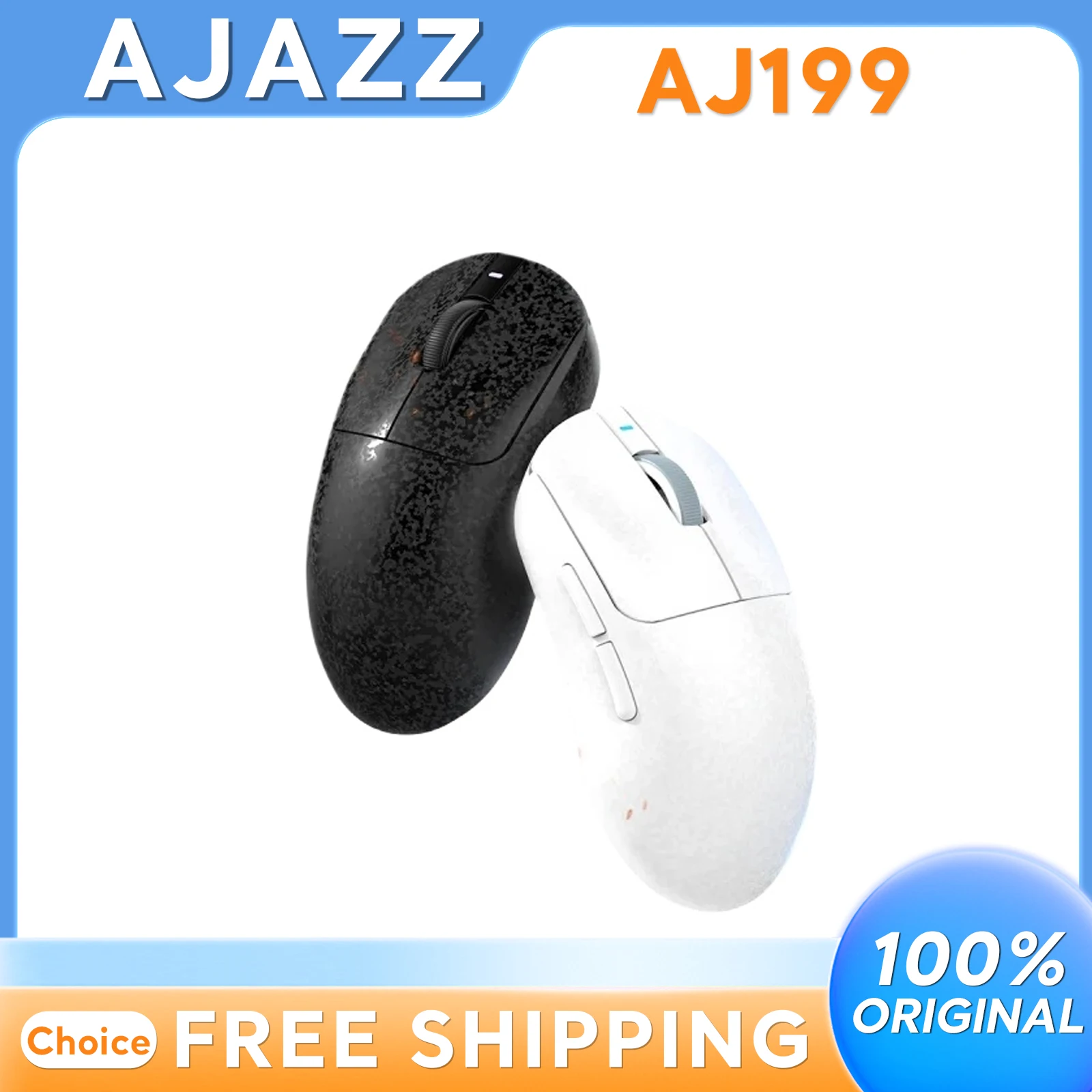 

Игровая мышь Ajazz Aj199 Легкое беспроводное трехрежимное подключение Bluetooth с Paw3311 6-уровневая регулировка DPI Быстрое реагирование
