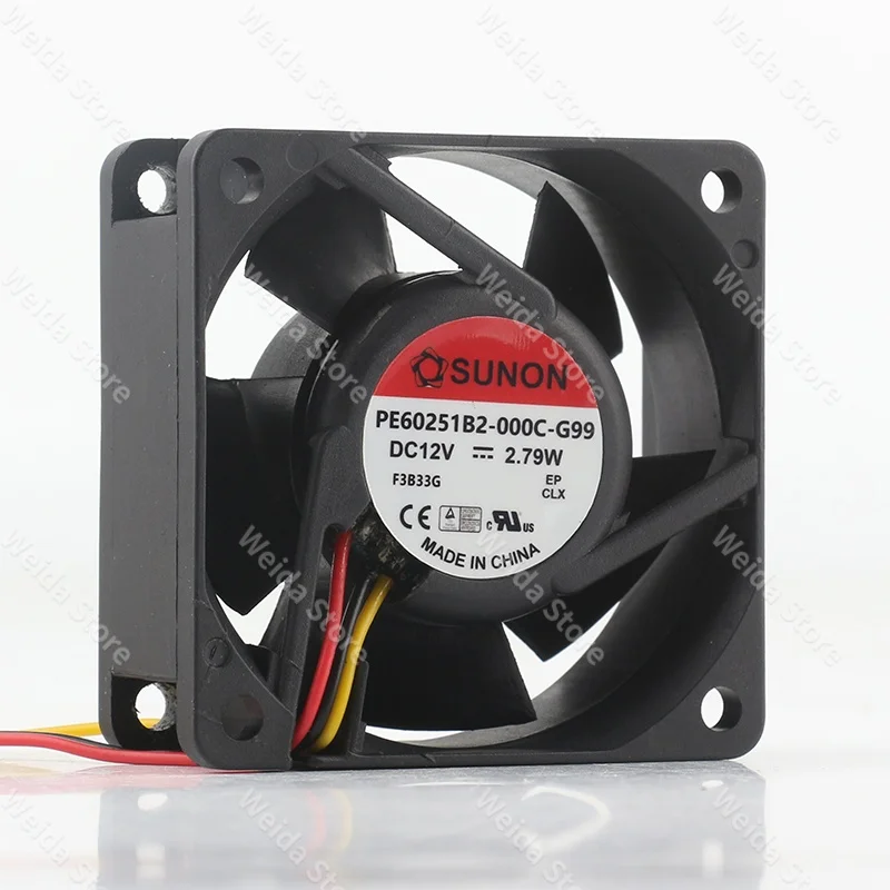 

New SUNON PE60251B3-000C-G99 6025 60X60X25MM 5V 24V 48V DC12V 2.79W three-wire cooling fan