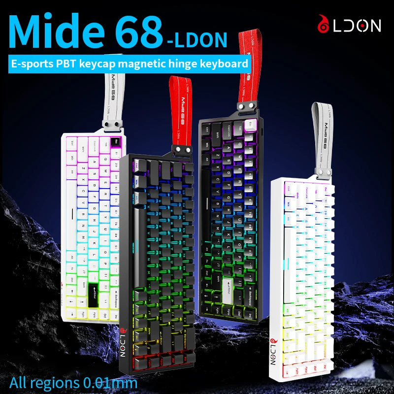 

Механическая клавиатура с магнитной осью LDON Mide 68, индивидуальный настольный компьютер для игр и киберспорта