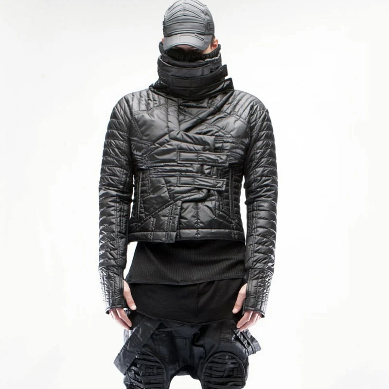 HKSH Independent Pioneer Waste Land Dark Niche Design Geometric Quilting Asymmetrical Lightweight Slim Down Jacket Male HK0210