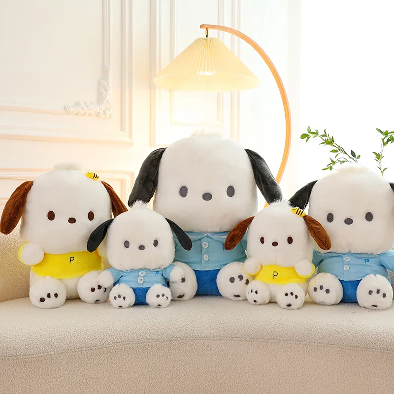 Sanrio Pochacco Kawaii Animal Pluszowa zabawka Lalka Hot Cartoon Cute Puppy Cloth Doll Prezent urodzinowy dla dzieci Zabawki dla chłopców i dziewczynek