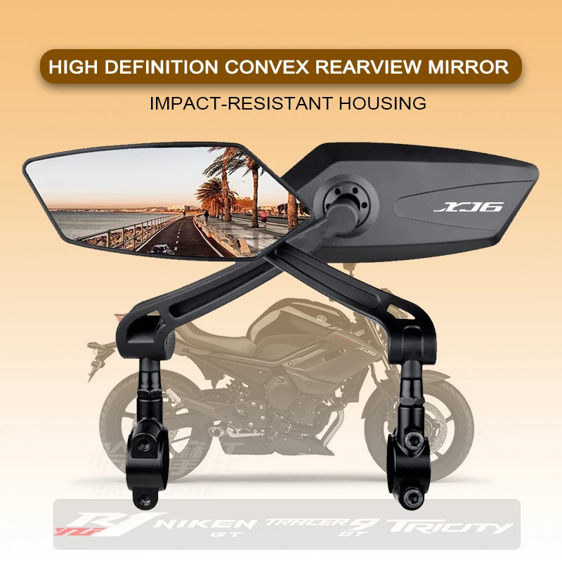 1 Pair 8/10mm Motorcycle Rear View Mirrors Modifying Convex Mirror For YAMAHA XJ6 XJ6F XJ6N XJR300 XJR 1300 XJR1200