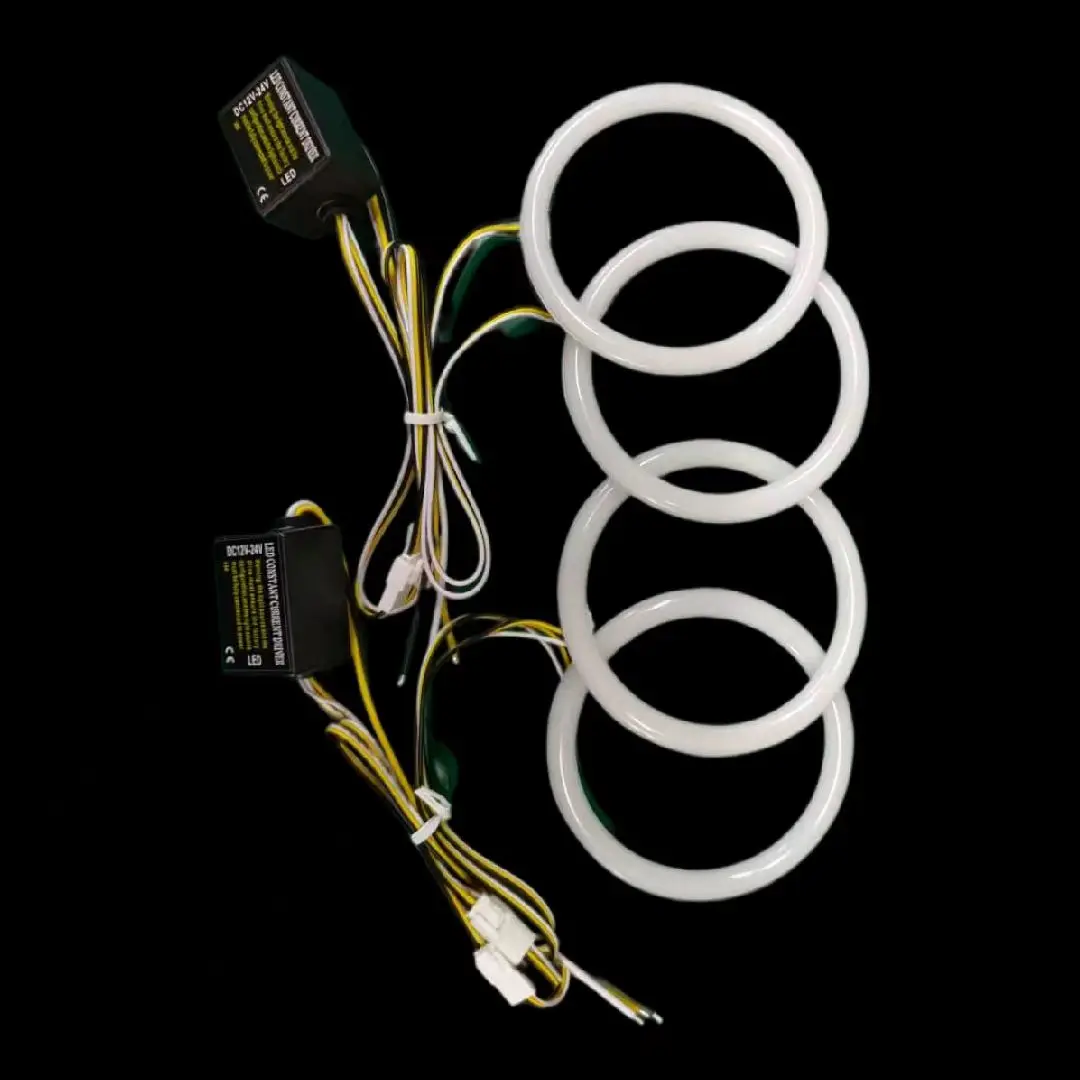 4X  Cotton Light White LED Angel Eye Halo Ring Headlights For BMW E46 view 3