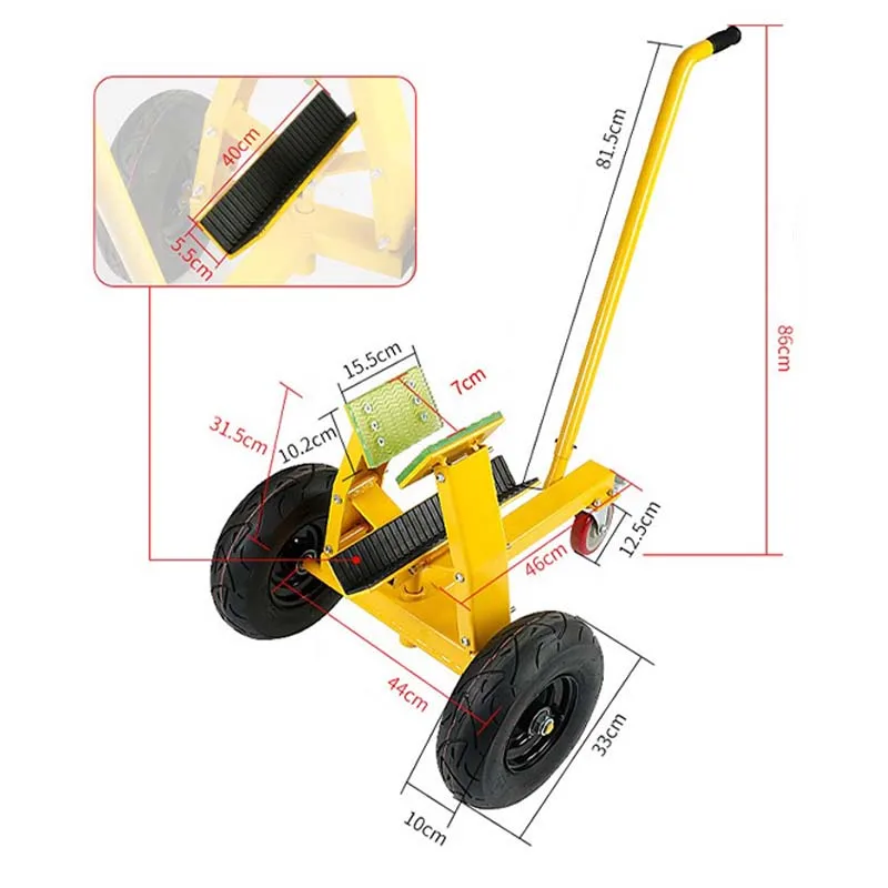 Industrial Granite Marble Slab Self Locking Trolley Heavy 2/4 Wheels Panel Handling Cart for Stone Transport and Moving