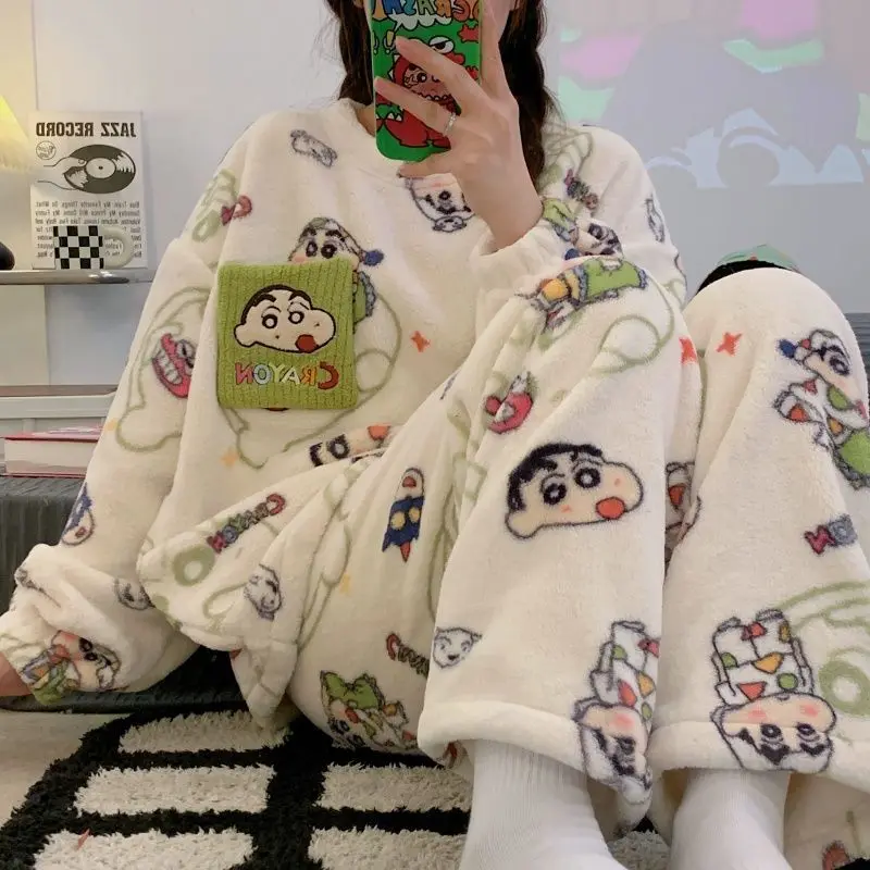 conjunto-de-pijama-feminino-outono-inverno-crayon-shin-chan-coreano-de-gola-redonda-em-flanela-quente-com-mangas-compridas-e-calcas-compridas-roupa-de-casa-macia-e-fofa-para-meninas