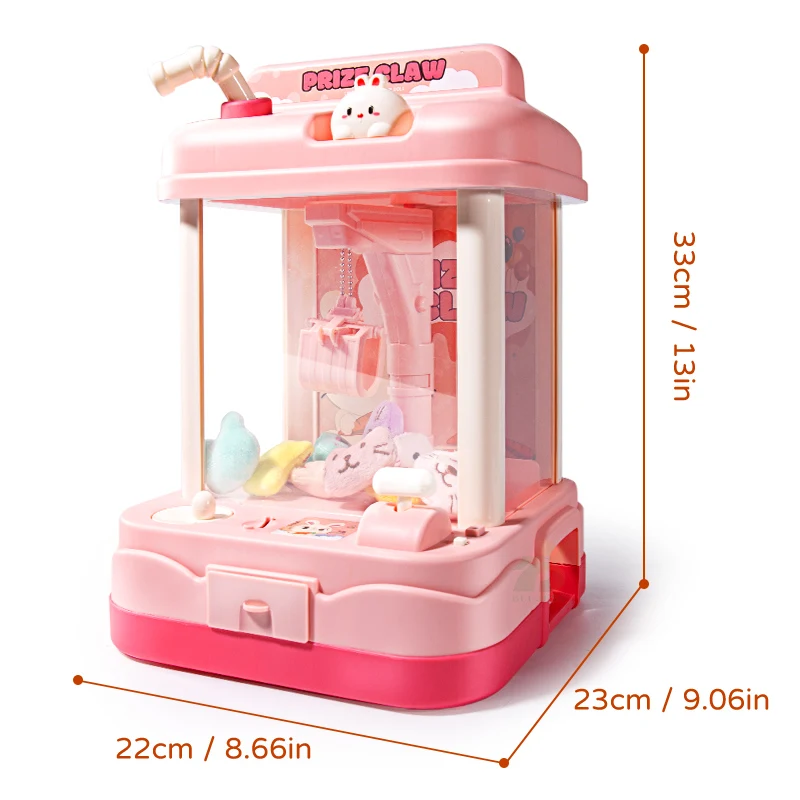 Kids Arcade Machine Doll Children Mini Coin Claw Gashapon Candy Interaction Game With Music and Light Toy for Girl 3 Year Gifts