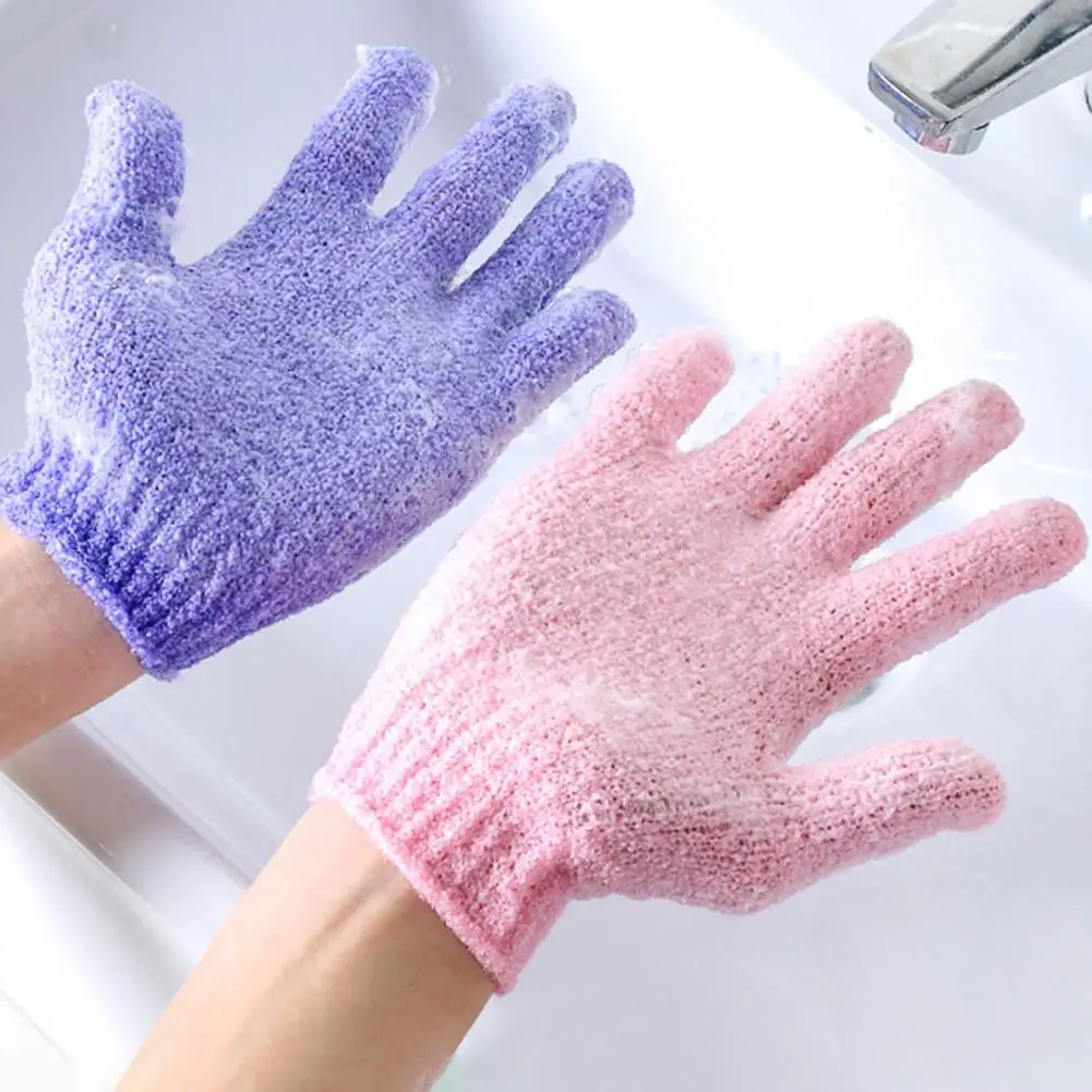 2Pcs Soft Shower Gloves Fast Foaming Scrubbing Gloves Exfoliating Body Cleaning Scrub Mitt Bathing Exfoliating Massage Gloves