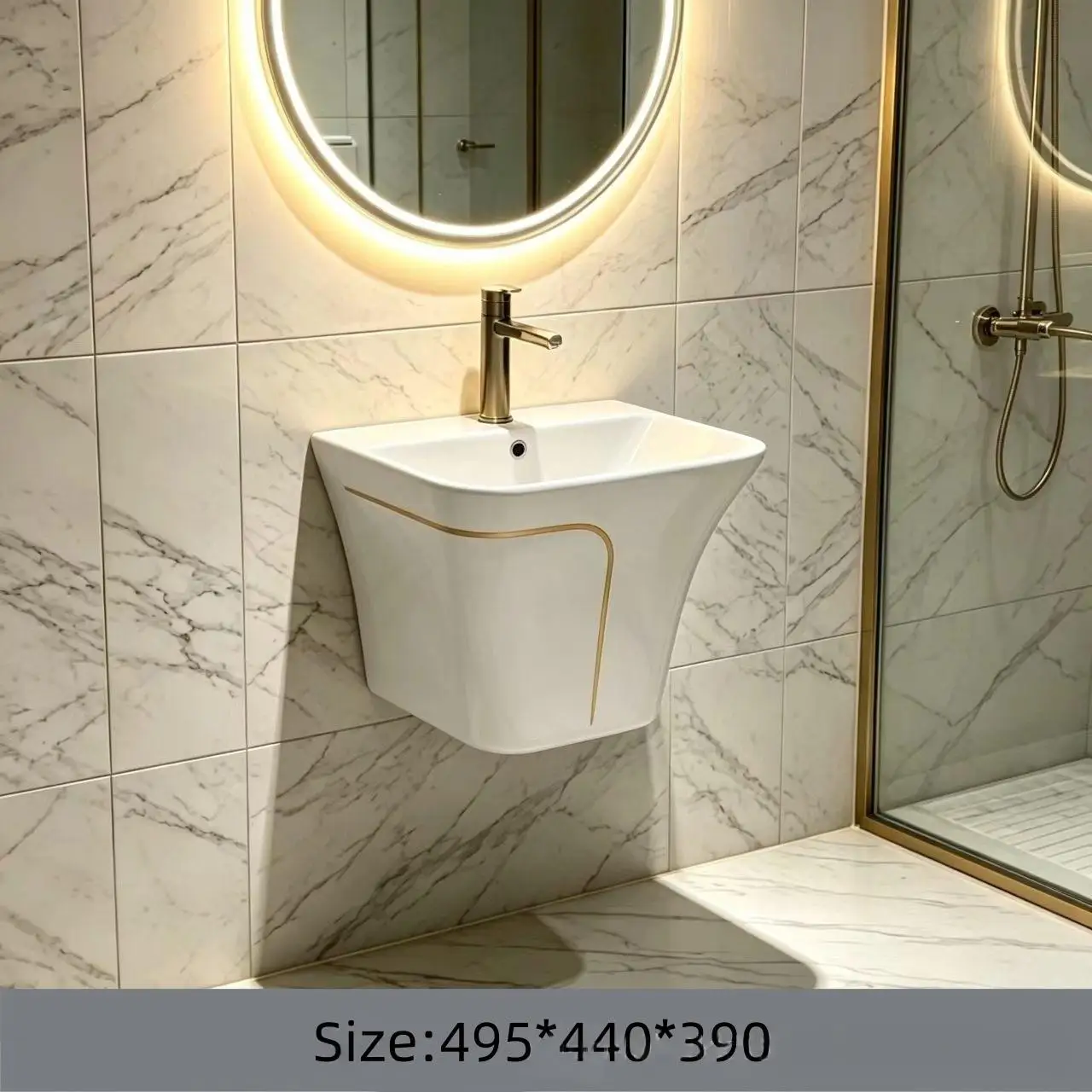 White black line modern ceramic wall-mounted water basin double flush hidden water tank environmentally friendly farmhouse