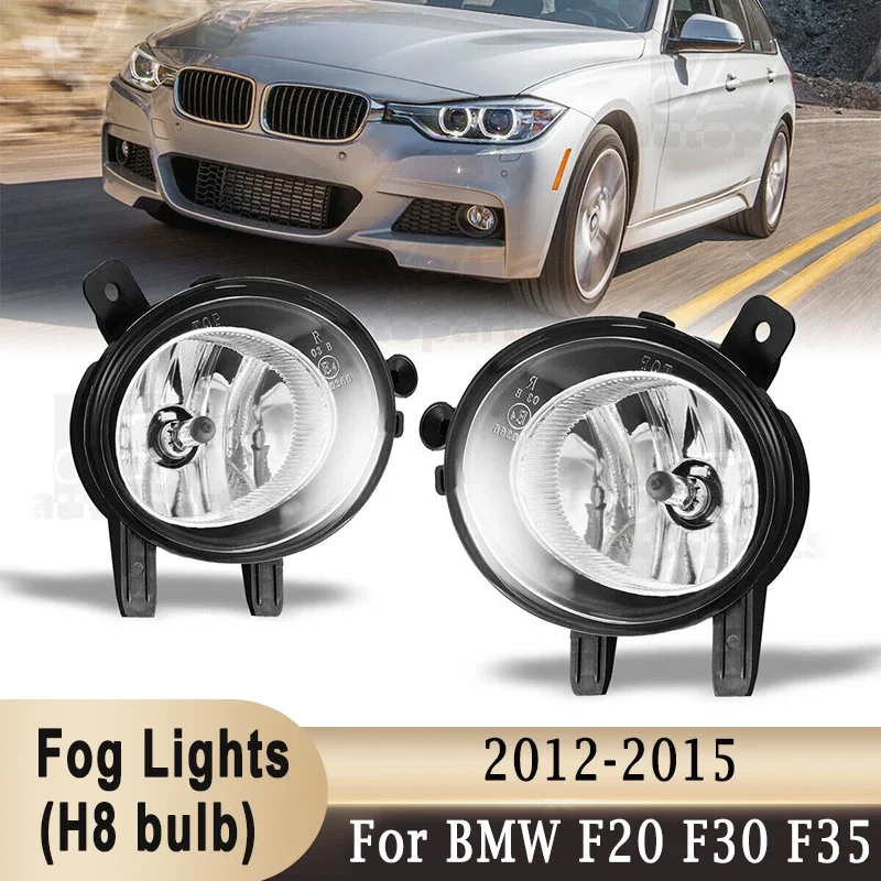 Fog Lights for BMW 1 2 3 4 Series F20 F21 F30 F31 F32 F33 F35 2012-2015 Front Bumper Driving Fog Lamp Assembly H8 Bulbs
