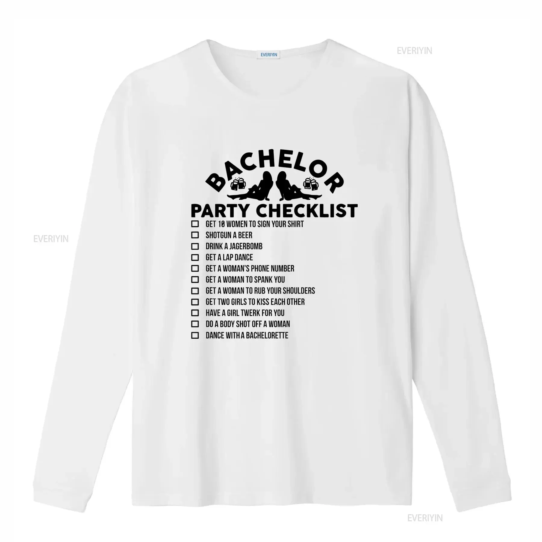 Funny Bachelor Party Checklist T Shirt for Grooms Getting Married Includes Activities like Shotgunning Beer More vintage