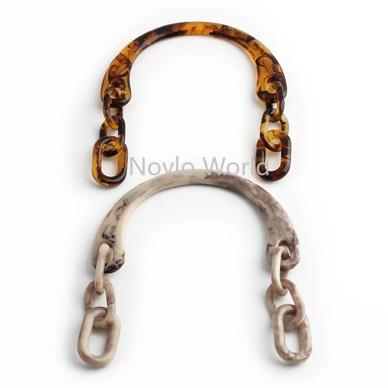 4/20/30PCS Oxhorn Shape Resin Bags Handle Circlet With Square Buckle For Handbag Belt Wristband Chain Shoulder Purse Accessories