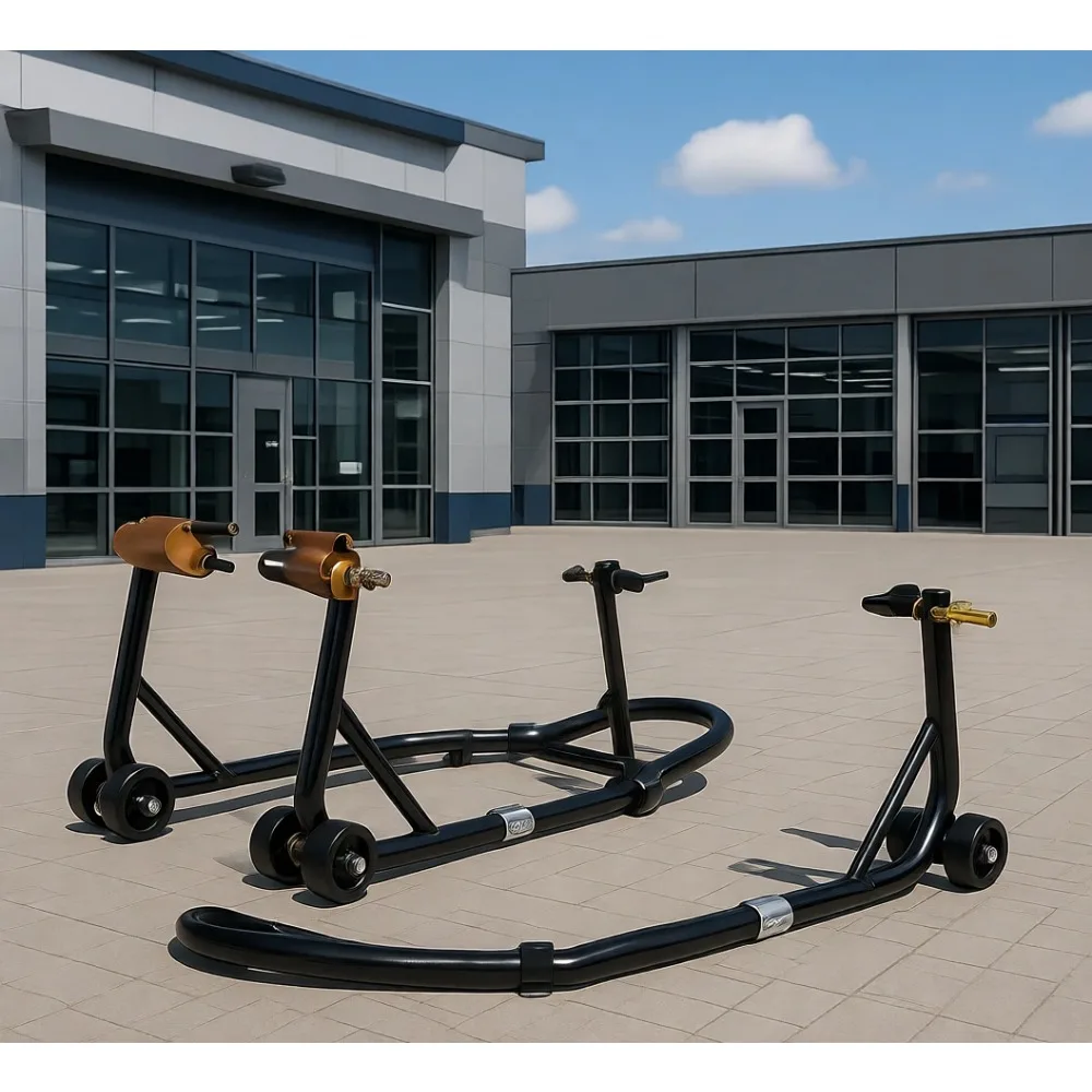 

Универсальная подставка для подъема переднего и заднего колеса (Swingarm Spool Paddock Stand Combo), черная