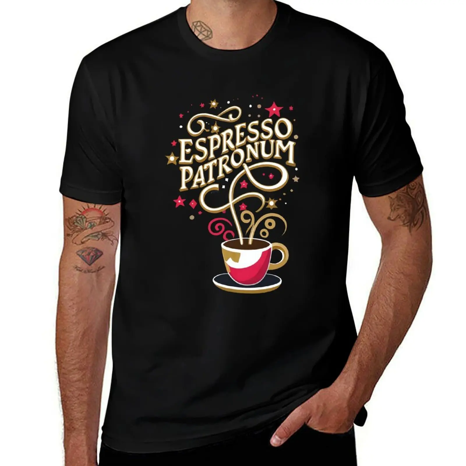 Espresso Patronum - Wizard - Coffee T-Shirt Work Wear Lightweight Tee T-Shirt