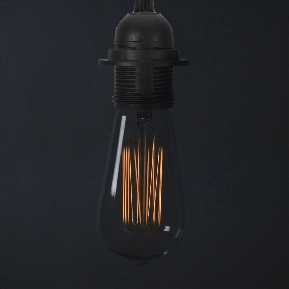 

5Pcs Flame-Retardant E26 Threaded Lamp Holder Black Screw Base Replacement Light Bulb Socket for Table Lamps Pendant Lights