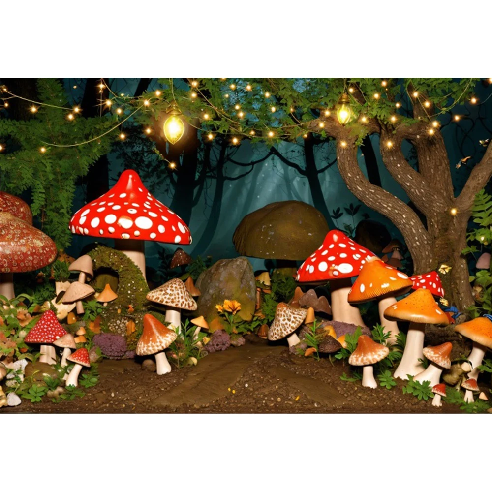 ฉากหลังเห็ดอาบน้ำเด็กถ่ายภาพของตกแต่งปาร์ตี้วันเกิดแรกเกิดภาพถ่ายป่าฝันพื้นหลัง