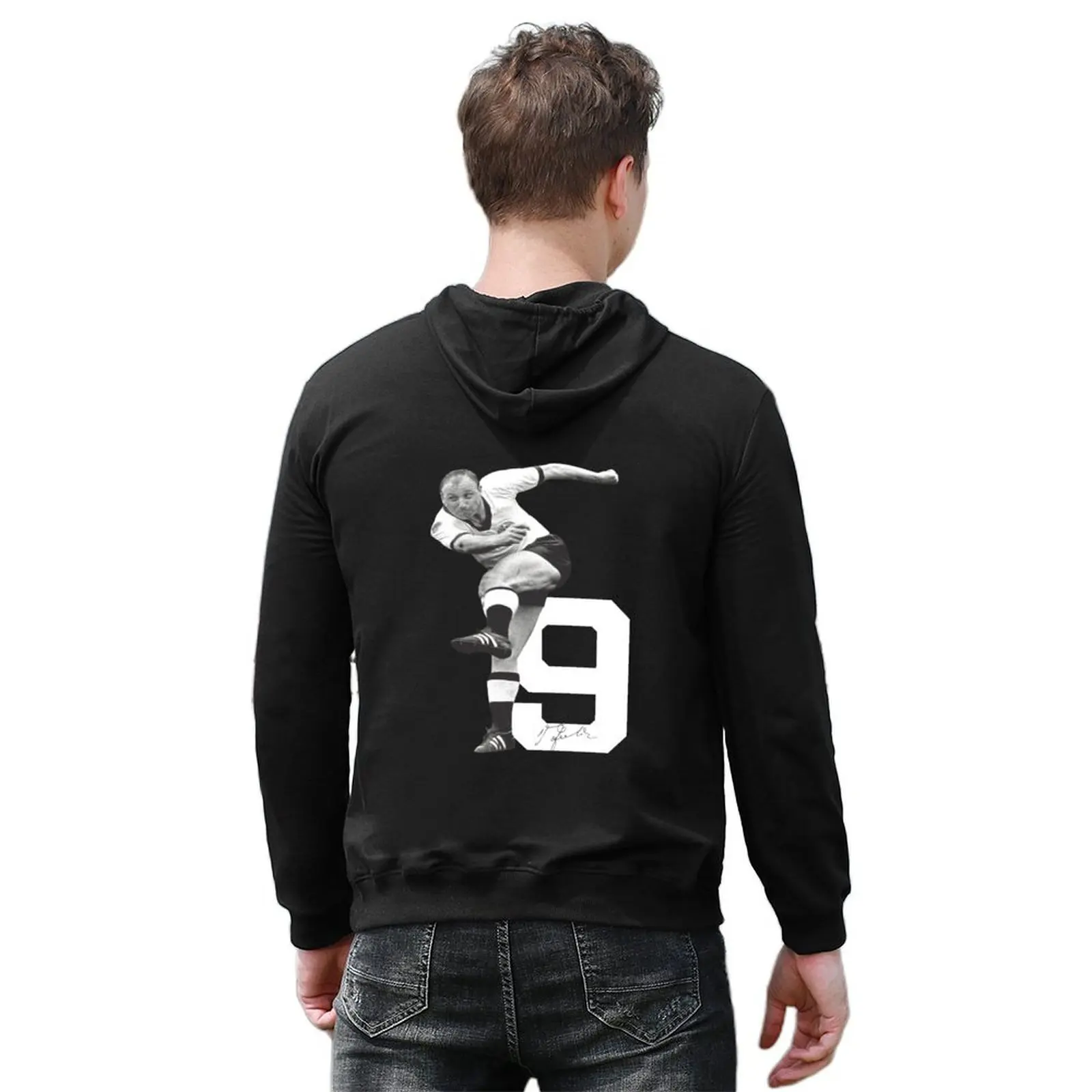 Uwe Seeler Trikot signed with number Hoodie korean autumn clothes men wear anime clothes anime clothing japanese hoodie