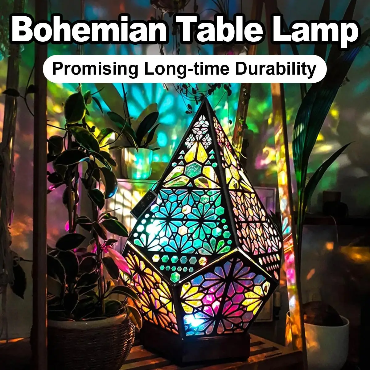 

Usb Bohemian Led Проекционная столовая лампа Ночной световой проектор Крытый эффект пола Декоративное украшение стоящие узоры лампы 3D