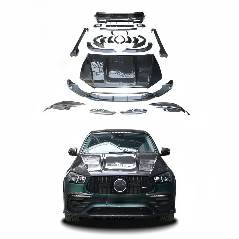 ForMercedes GLE63 350 450 53 Coupe C167 Body Kit New Carbon Fiber Top Style Front Lip Rear Diffuser Wide Body Kit Ticket Bumper