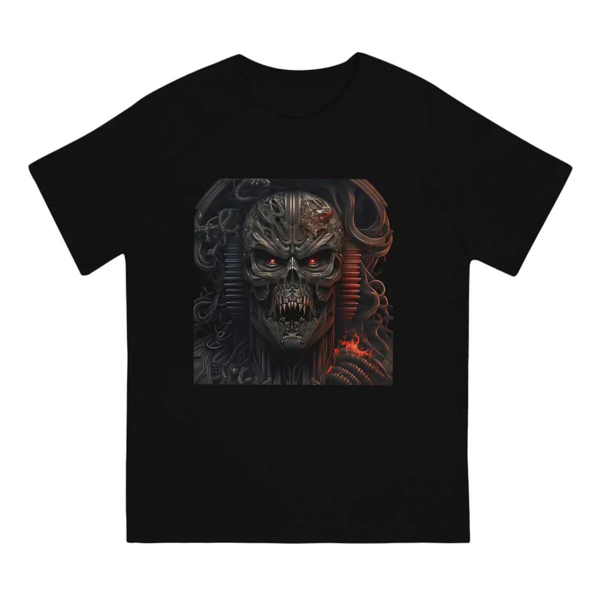 Creative Skull From The Bronze Age T-Shirts for Men Crewneck Cotton T Shirts The Terminator Short Sleeve Tee Shirt 4XL Clothes