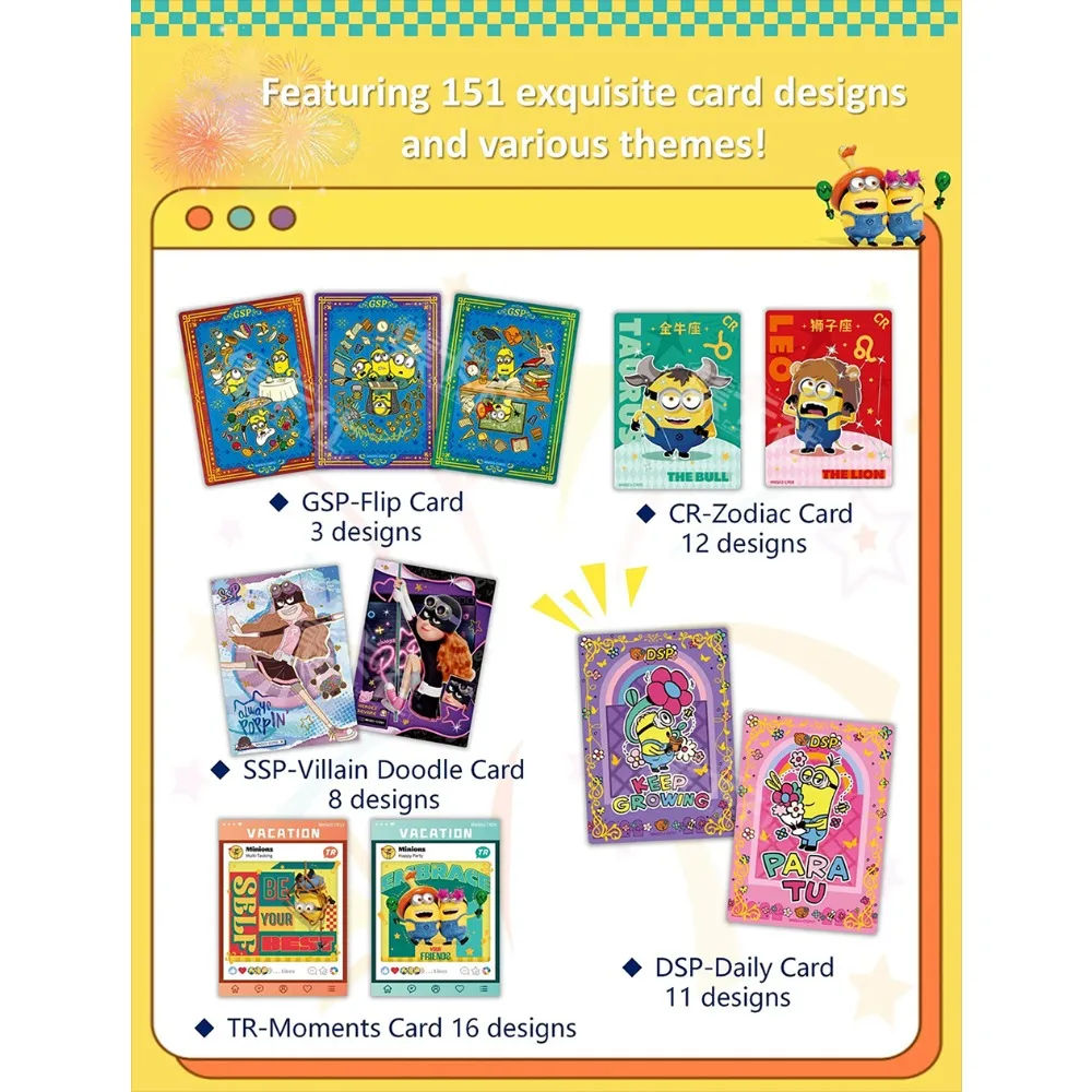 Original Card.fun Minions Collection Cards Carnival Holiday Series SSR SP CR Animated Movie Cute Roles Cards Children Hobby Gift