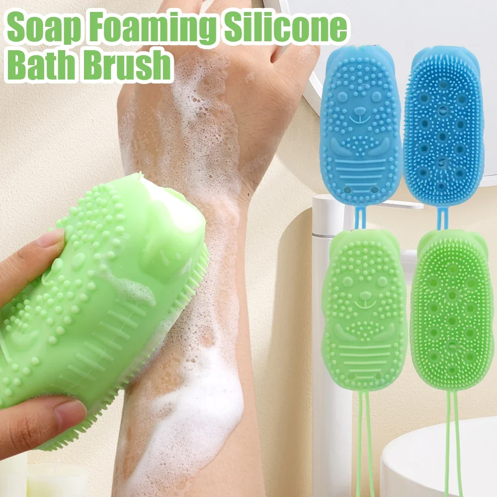 Soap Foaming Silicone Bath Brush Body Exfoliating Sponge Bubble Scrubber Shower Random Colors Skin Cleaning Bathroom Accessories