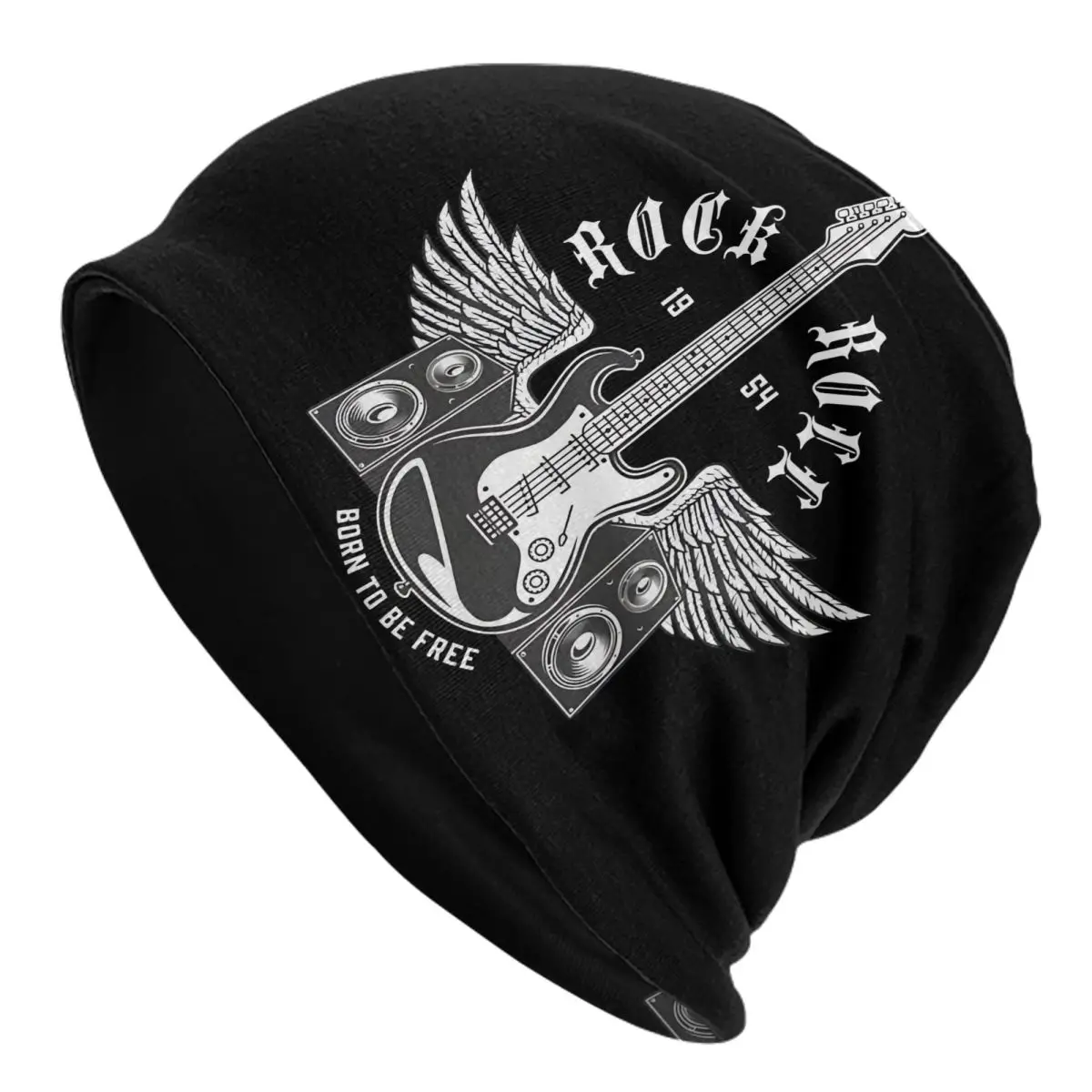 Rock And Roll Born To Be Free Men Women Thin Beanies Cycling Ski Cap Double Layer Fabric Bonnet Hat