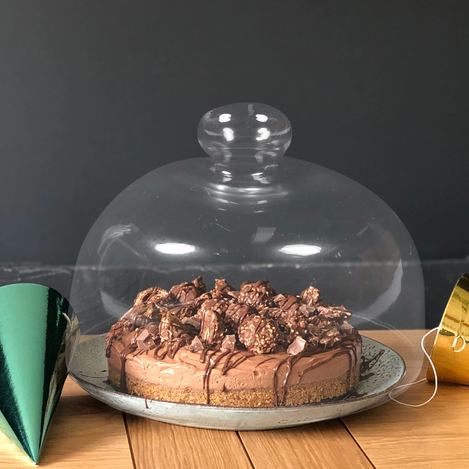 

Glass Cake Dome Clear Household Desktop Cake Protector Cover Transparent Dessert Display Food Cover Dessert Dome