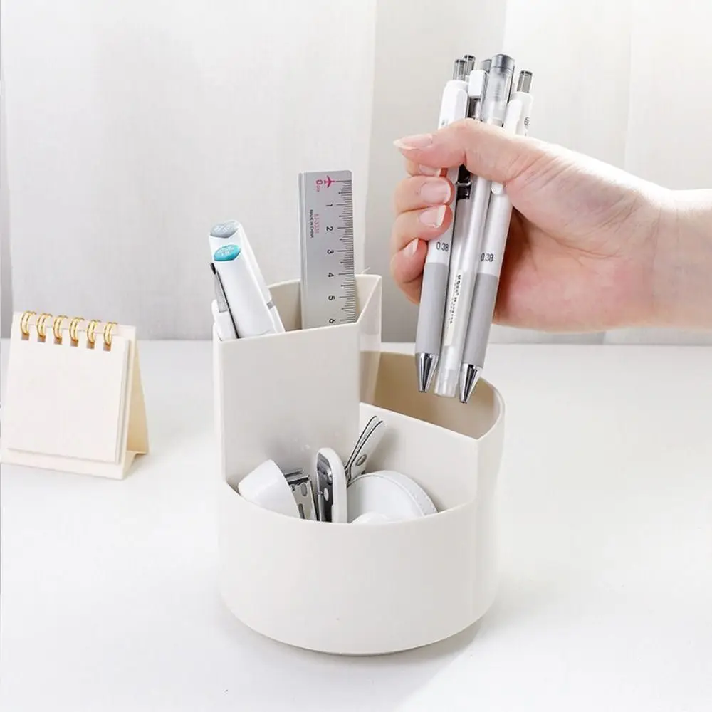 Stationery Organizer 360° Rotating Pen Holder Storage Box Dust-proof Pen Pencil Organizer Multifunctional Large-capacity