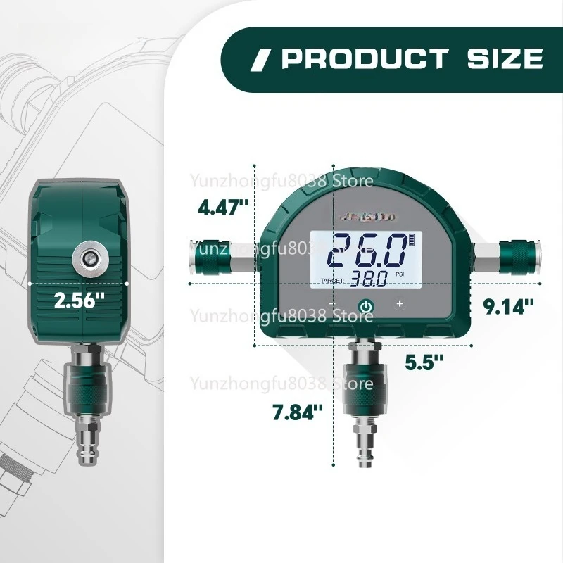 Auto-Off Metal Pressure Controller Preset Memory Digital Display Tire Deflation Manifold Kit 5-150PSI